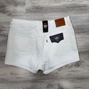 Levis 501 High‎ Rise Denim Shorts White Womens Size 32 Premium Quality New